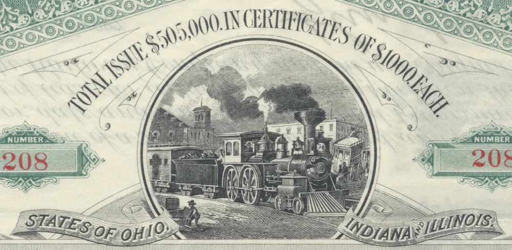 Ohio and Mississippi Railway Company Bond Certificate