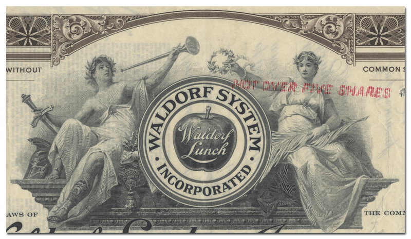 Waldorf System Incorporated Stock Certificate