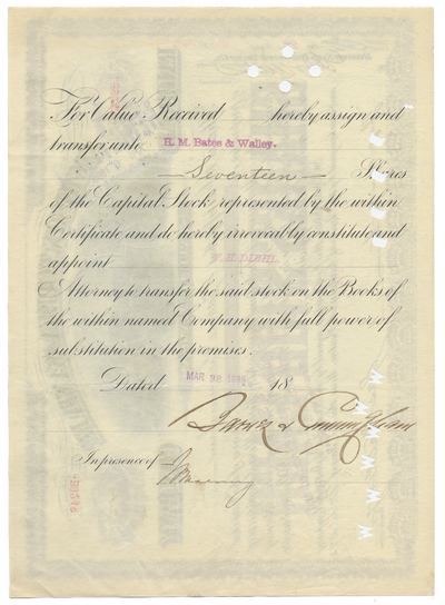 Atchison, Topeka and Santa Fe Railroad Company Stock Certificate