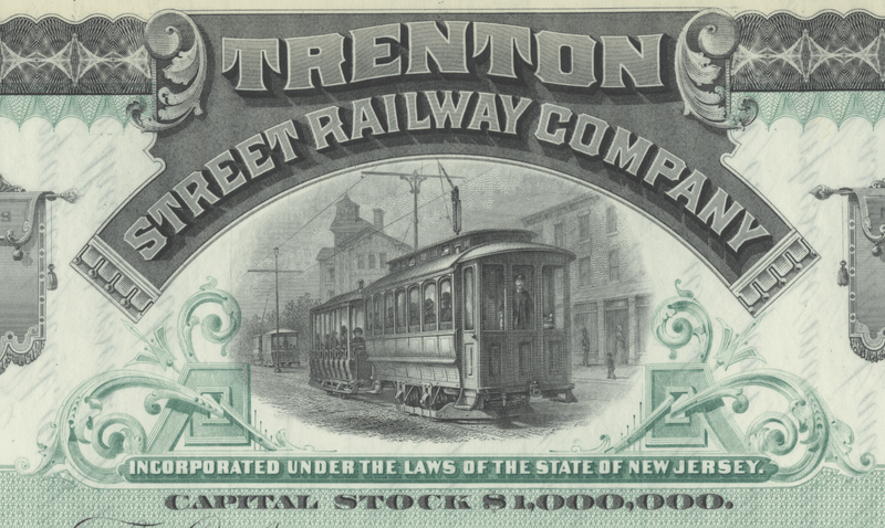 Trenton Street Railway Company Stock Certificate