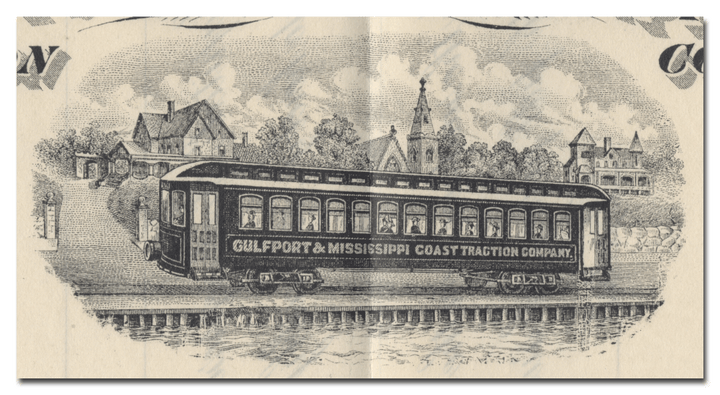 Gulfport and Mississippi Coast Traction Company Stock Certificate