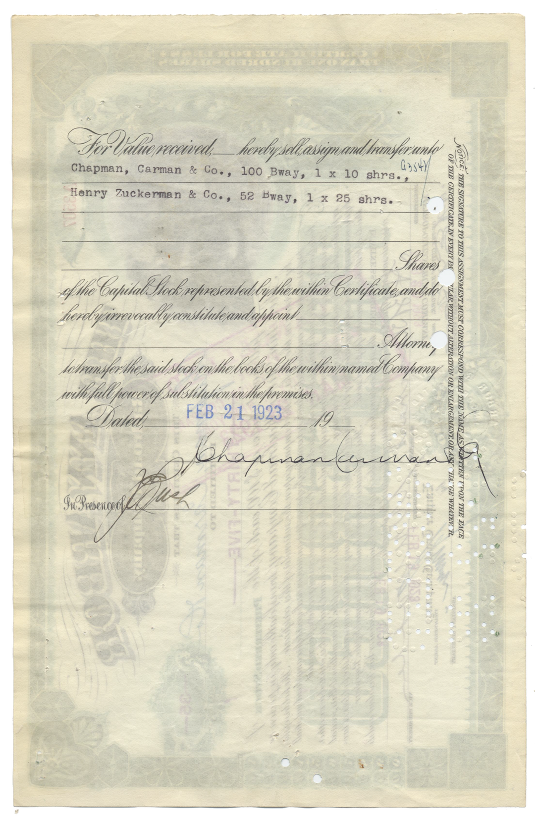 Ann Arbor Railroad Company Stock Certificate