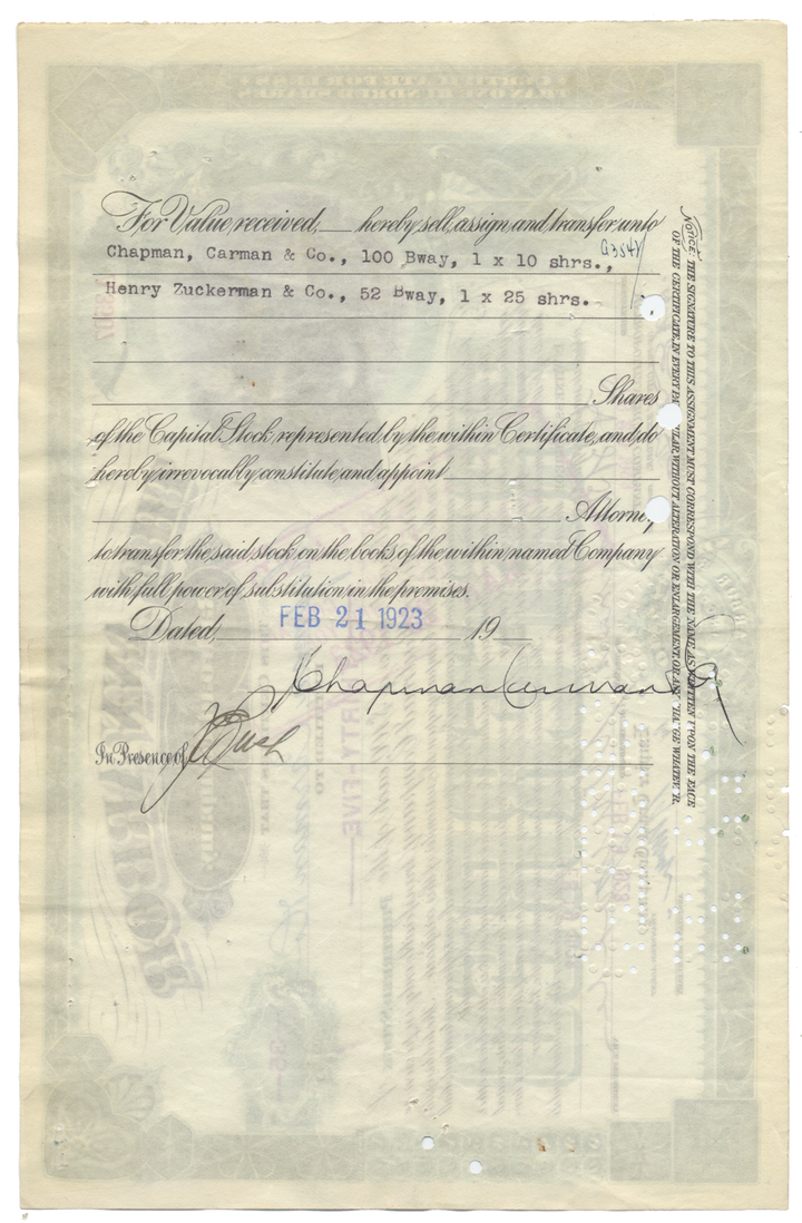 Ann Arbor Railroad Company Stock Certificate