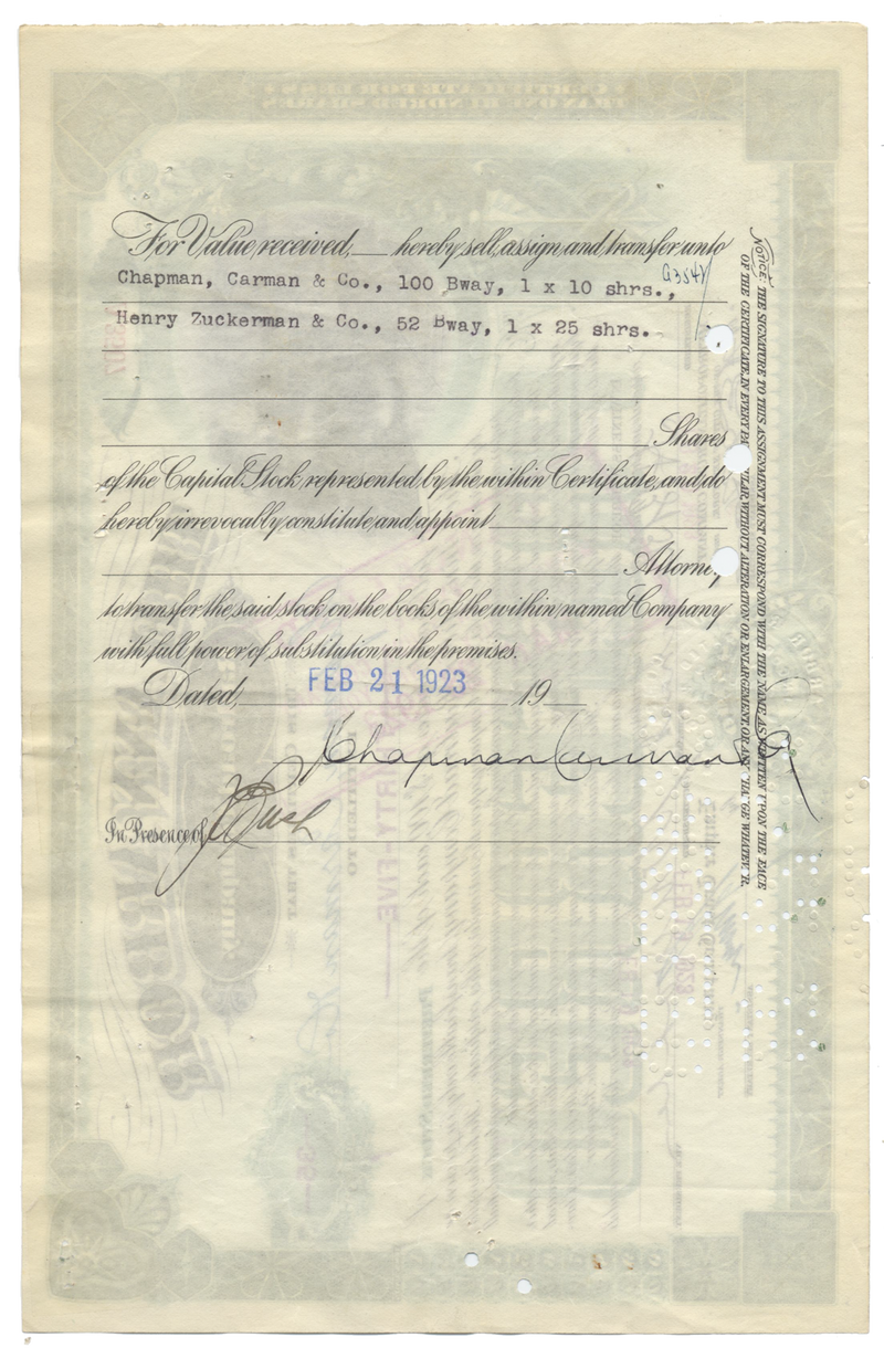 Ann Arbor Railroad Company Stock Certificate