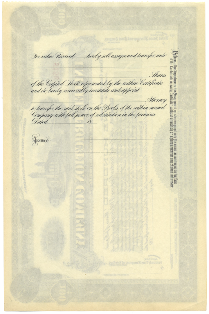 United Traction Company Stock Certificate