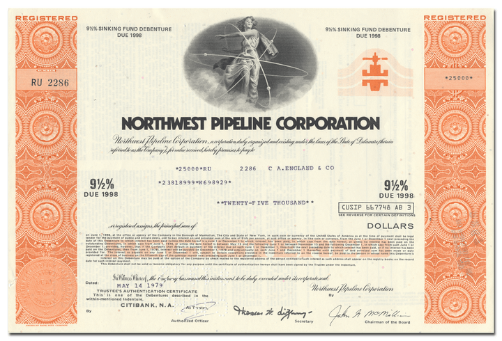 Northwest Pipeline Corporation Bond Certificate