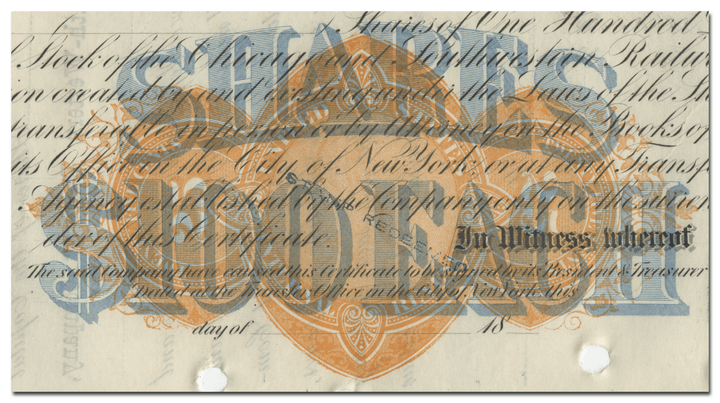 Chicago & South Western Railway Company Stock Certificate (Revenue Stamp)