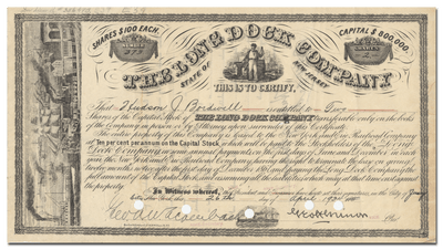 The Long Dock Company Stock Certificate