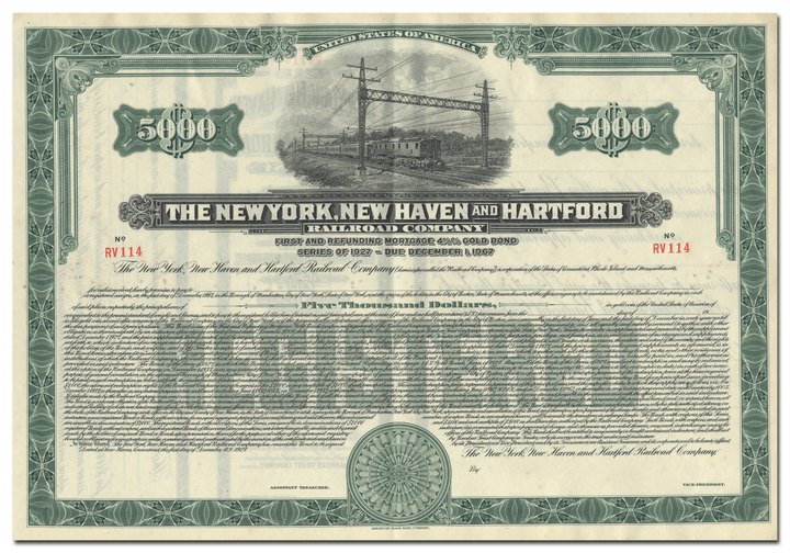 New York, New Haven and Hartford Railroad Company Bond Certificate