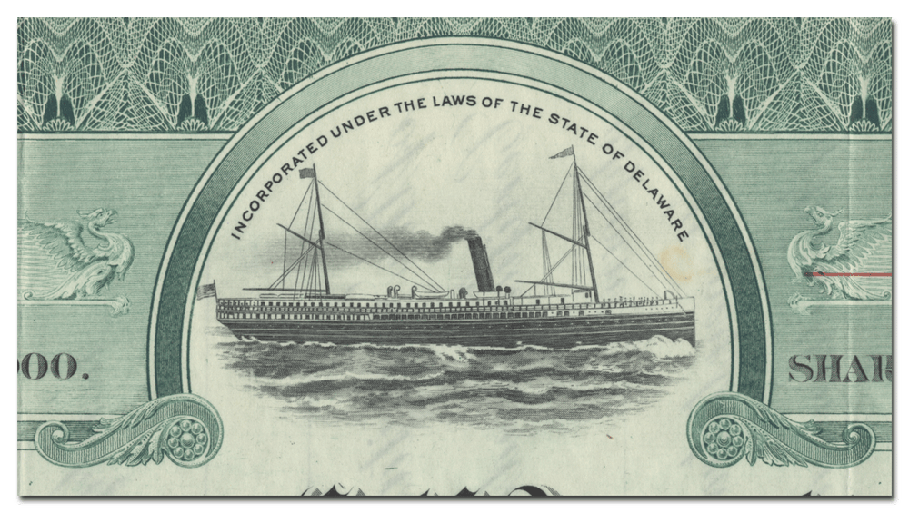 Philadelphia and Gulf Steamship Company Stock Certificate