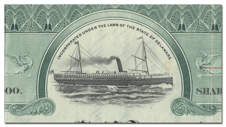 Philadelphia and Gulf Steamship Company Stock Certificate