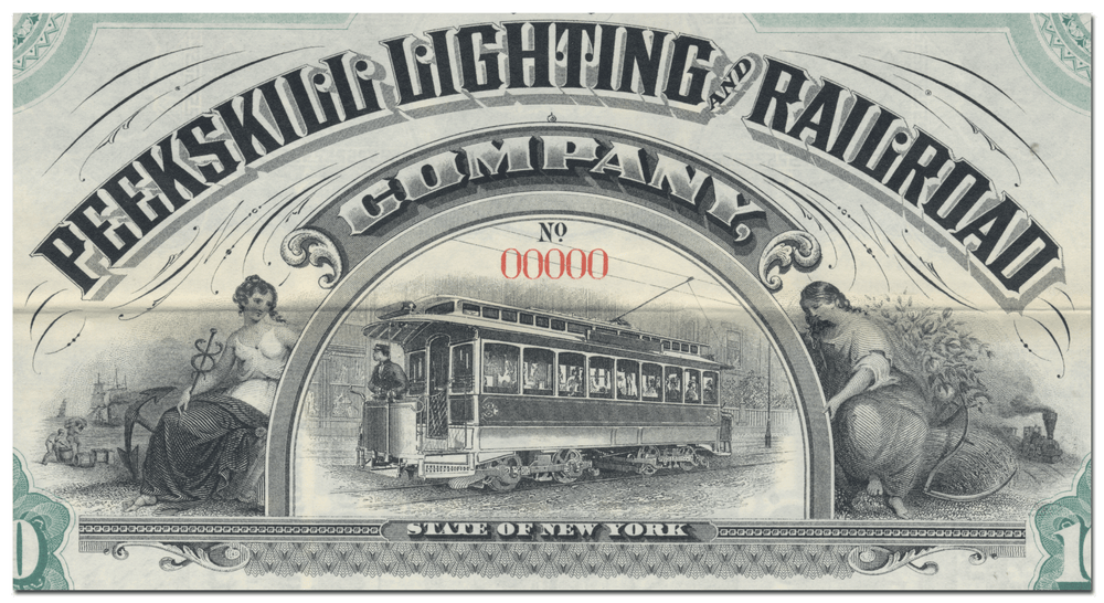 Peekskill Lighting and Railroad Company Bond Certificate