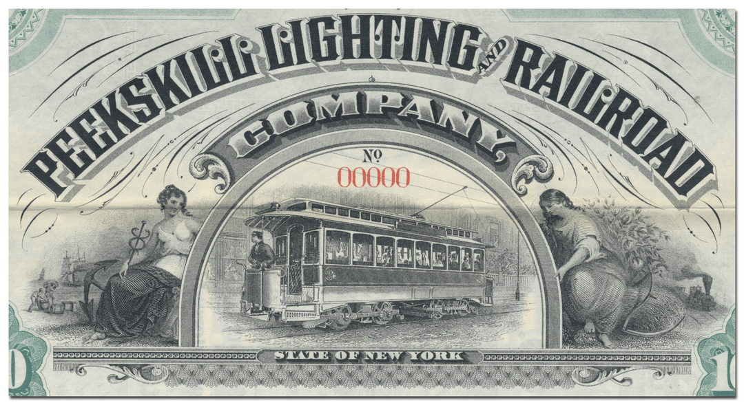 Peekskill Lighting and Railroad Company Bond Certificate