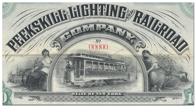 Peekskill Lighting and Railroad Company Bond Certificate