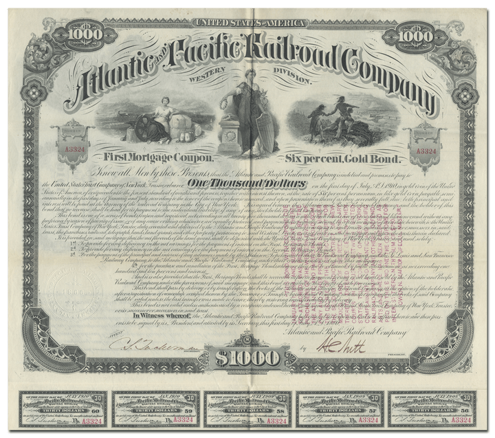 Atlantic & Pacific Railroad Company Bond Certificate