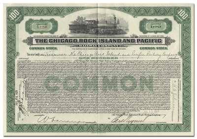 Chicago, Rock Island and Pacific Railway Company Bond Certificate