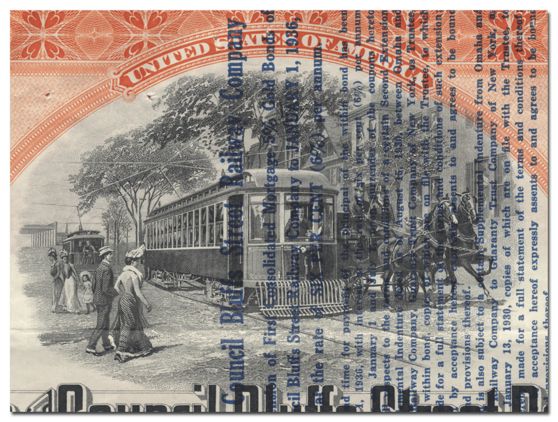 Omaha and Council Bluffs Street Railway Company Bond Certificate
