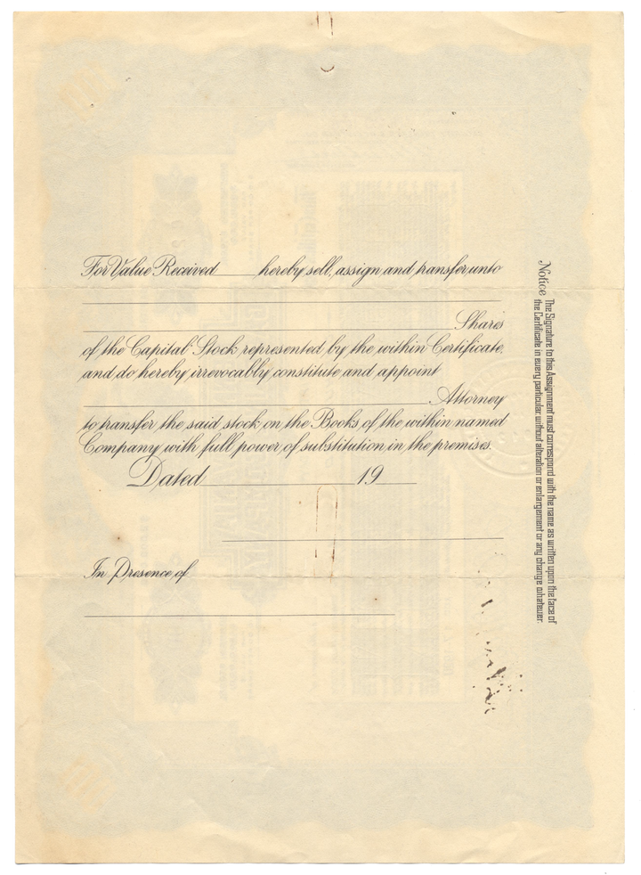 Pennsylvania Gasoline Company Stock Certificate