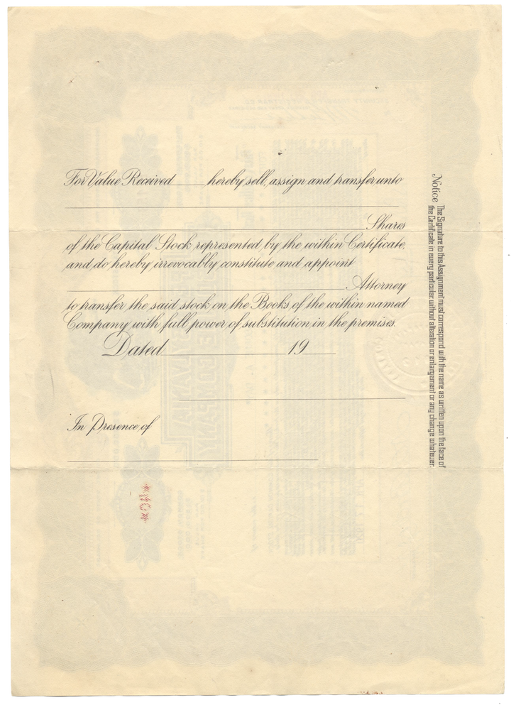 Pennsylvania Gasoline Company Stock Certificate