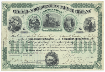 Chicago and Northwestern Railway Company Stock Certificate