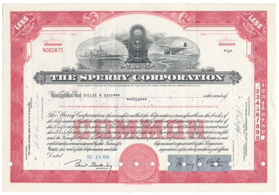 Sperry Corporation Stock Certificate