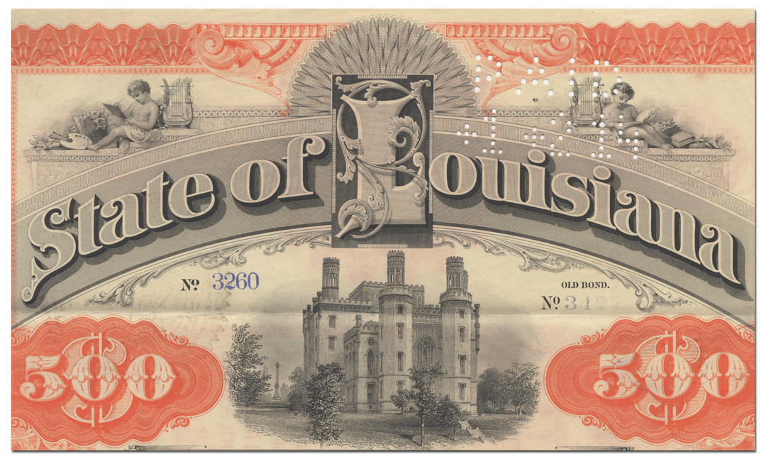 State of Louisiana Bond Certificate Signed by William Wright Heard