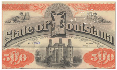 State of Louisiana Bond Certificate Signed by William Wright Heard