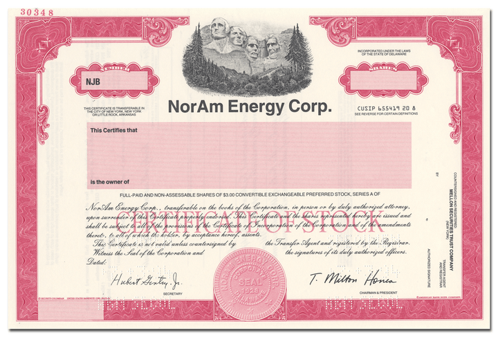 NorAm Energy Corp. Specimen Stock Certificate