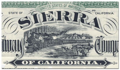Sierra Railway Company of California Bond Certificate