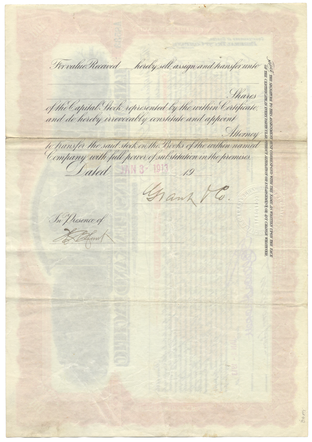 Laramie, Hahns Peak and Pacific Railway Company Stock Certificate