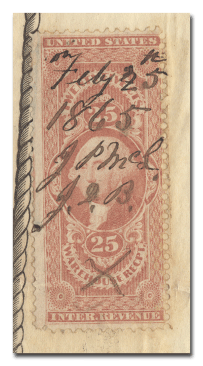 New-York Aselepias Fibre Company Stock Certificate (Revenue Stamp)
