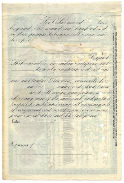 Sterling Iron and Railway Company Stock Certificate
