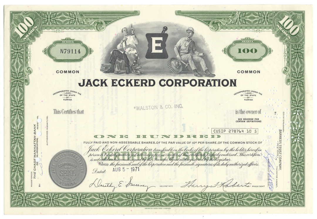 Jack Eckerd Corporation Stock Certificate