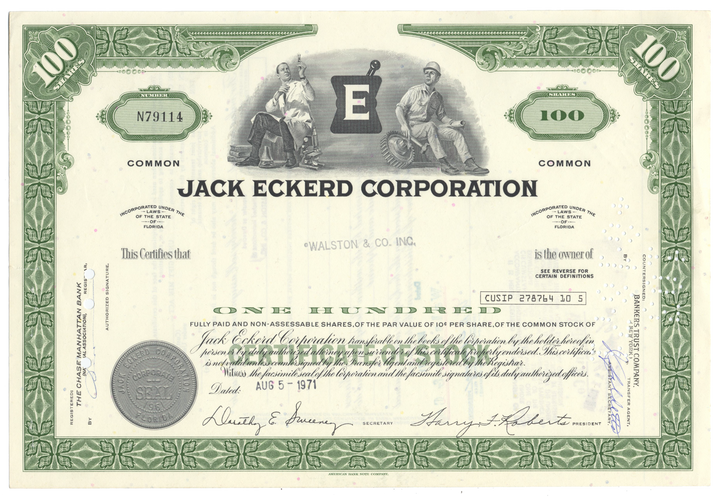 Jack Eckerd Corporation Stock Certificate