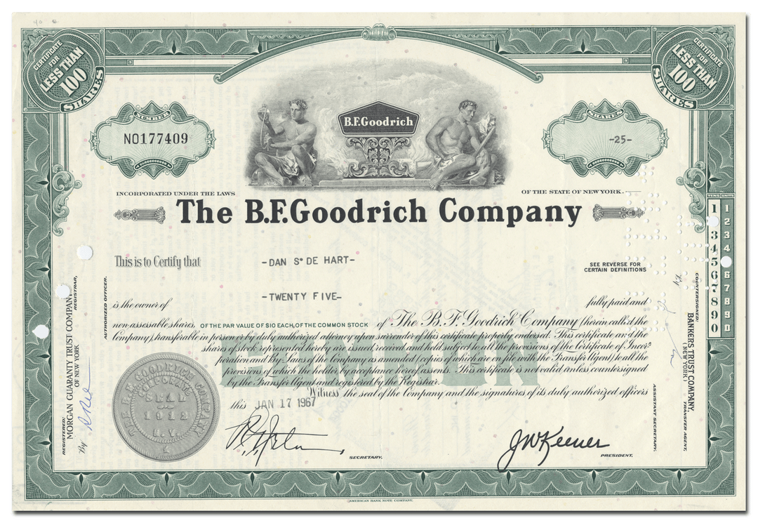 B. F. Goodrich Company Stock Certificate