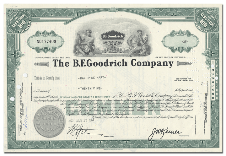 B. F. Goodrich Company Stock Certificate