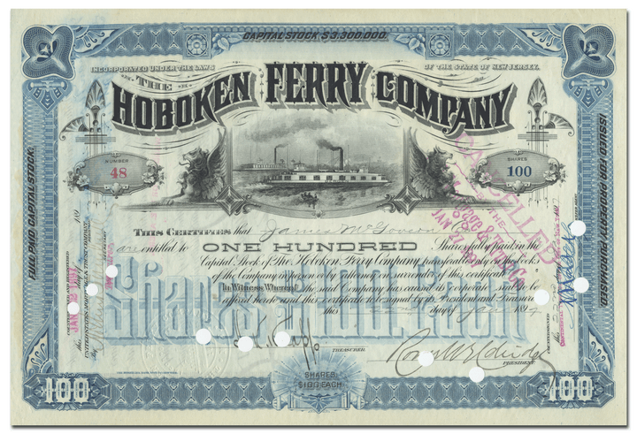 Hoboken Ferry Company Stock Certificate