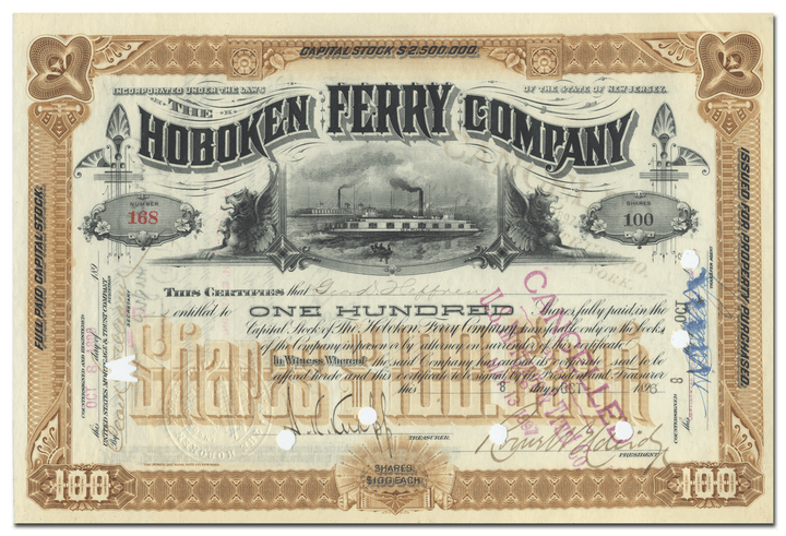 Hoboken Ferry Company Stock Certificate