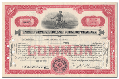 United States Pipe and Foundry Company Stock Certificate