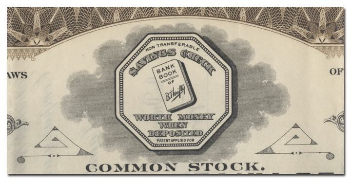 Savings Check Company of America Stock Certificate