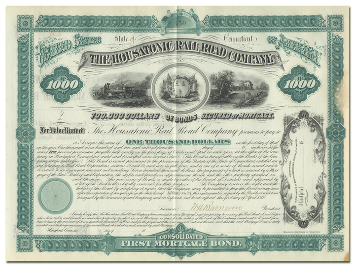 Housatonic Rail Road Company Bond Certificate