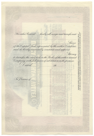 Utica and Mohawk Valley Railway Company Stock Certificate
