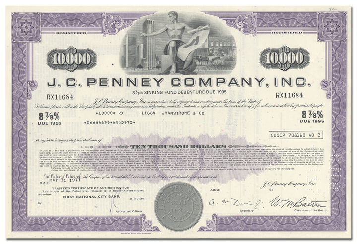 J. C. Penney Company, Inc. Bond Certificate