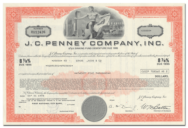 J. C. Penney Company, Inc. Bond Certificate