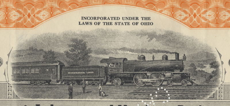 Cincinnati, Lebanon and Northern Railway Company Stock Certificate