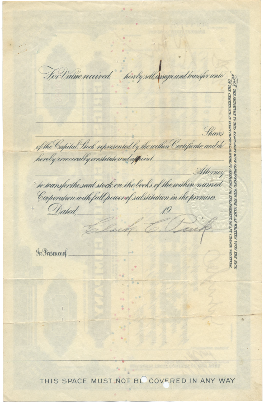 Grigsby-Grunow Company Stock Certificate