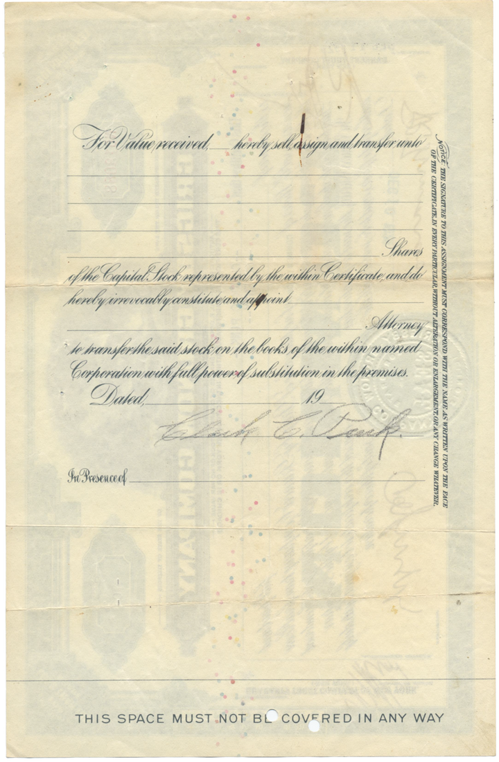 Grigsby-Grunow Company Stock Certificate