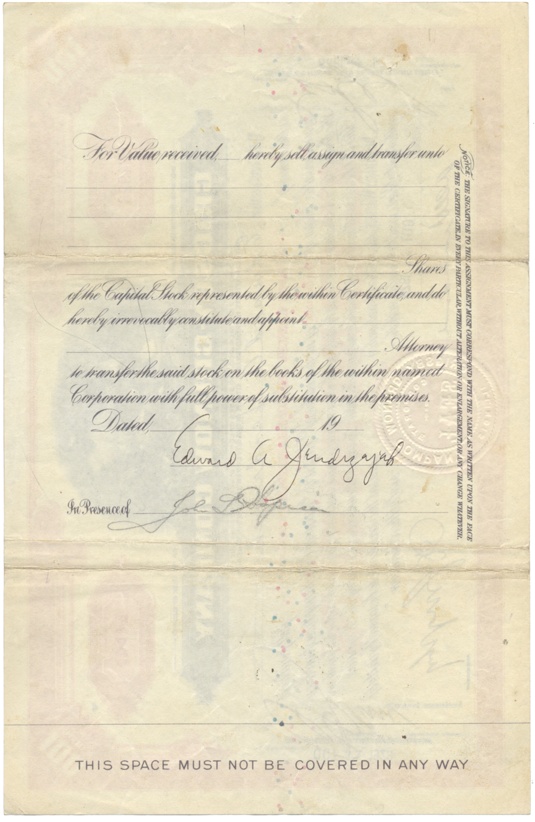 Grigsby-Grunow Company Stock Certificate