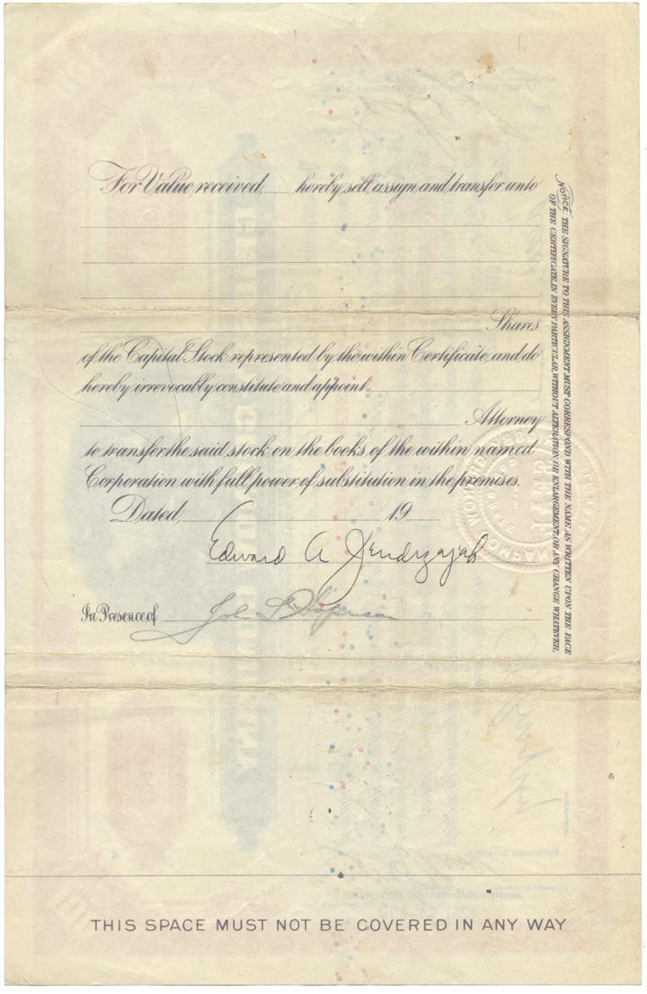 Grigsby-Grunow Company Stock Certificate