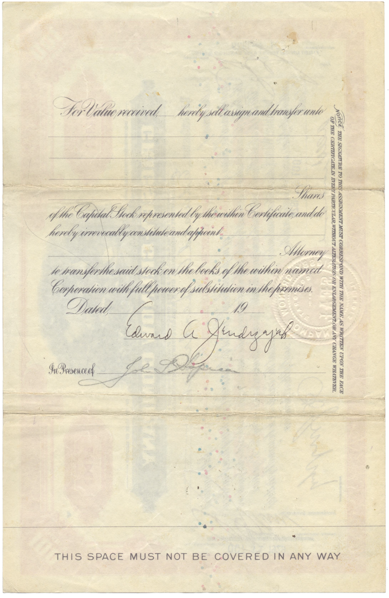 Grigsby-Grunow Company Stock Certificate